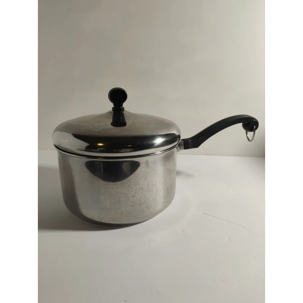 Vintage Farberware Stainless Steel 3 QT Pot W/ Handle & Lid